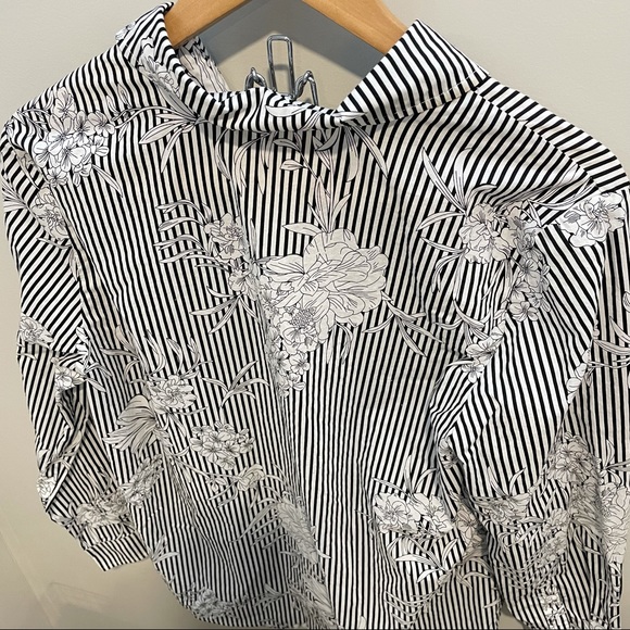 Simon Chang Floral Patterned Long Shirt US12 - Picture 4 of 12